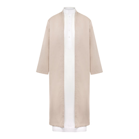 Yemeni Thowb Long Jacket- Cream