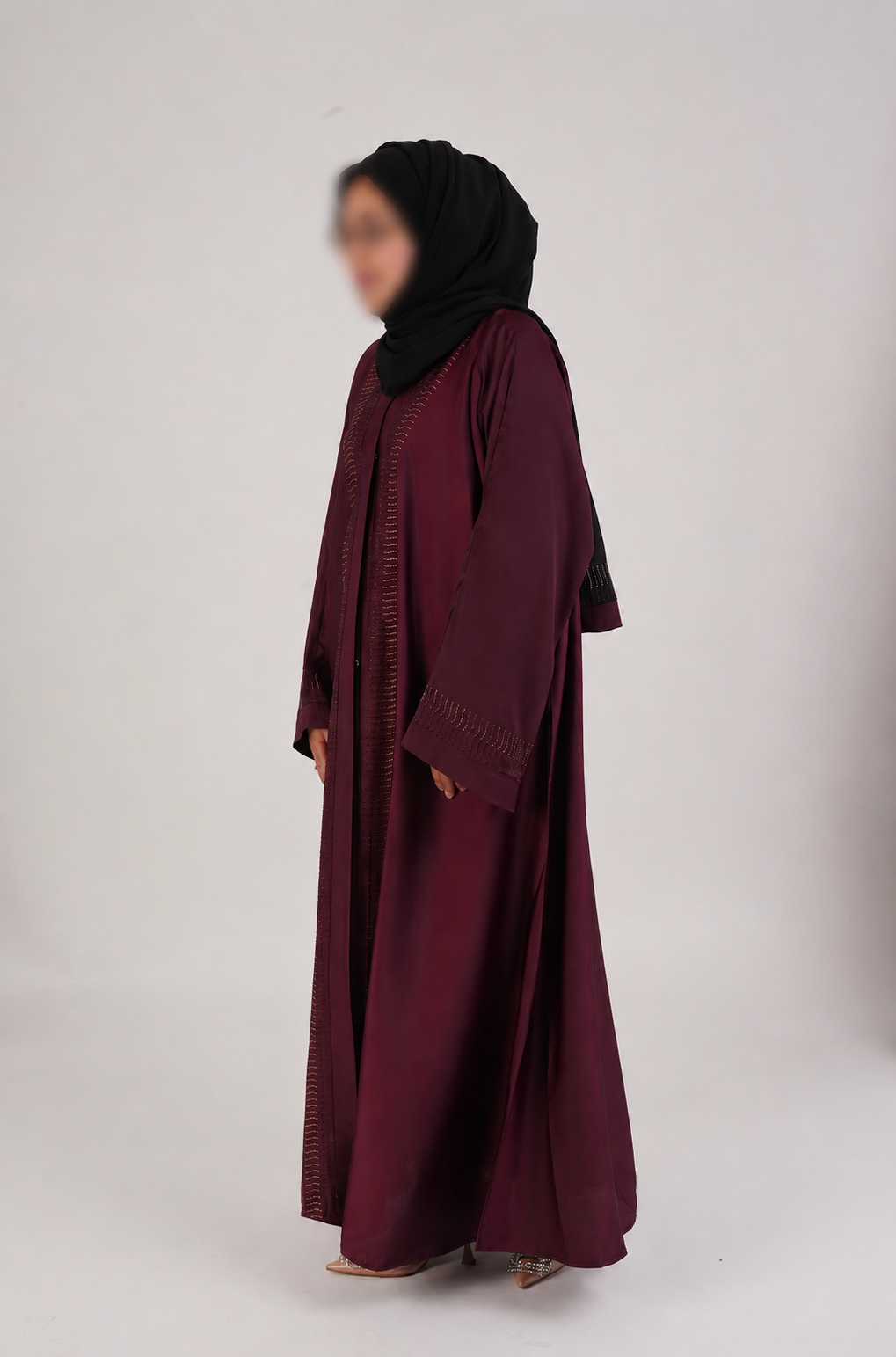 MrsThowbs Rich Burgundy Abaya and matching Scarf