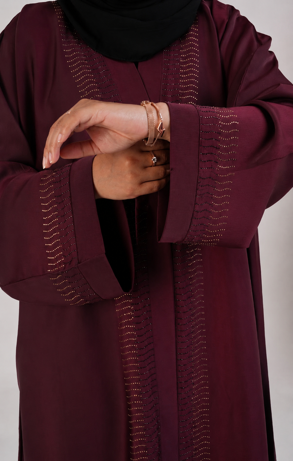 MrsThowbs Rich Burgundy Abaya and matching Scarf