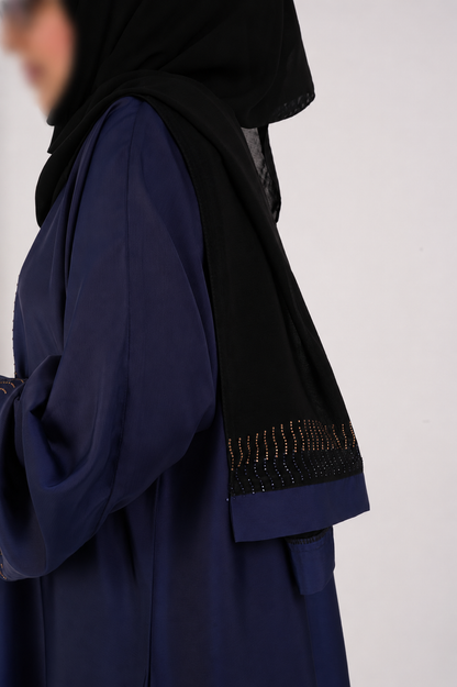 MrsThowbs Midnight Navy Abaya and matching Scarf