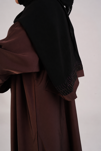 MrsThowbs Sienna Chocolate Abaya with matching Scarf