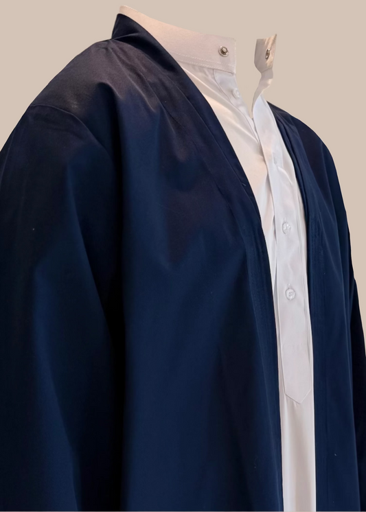 Yemeni Thowb Long Jacket- Navy