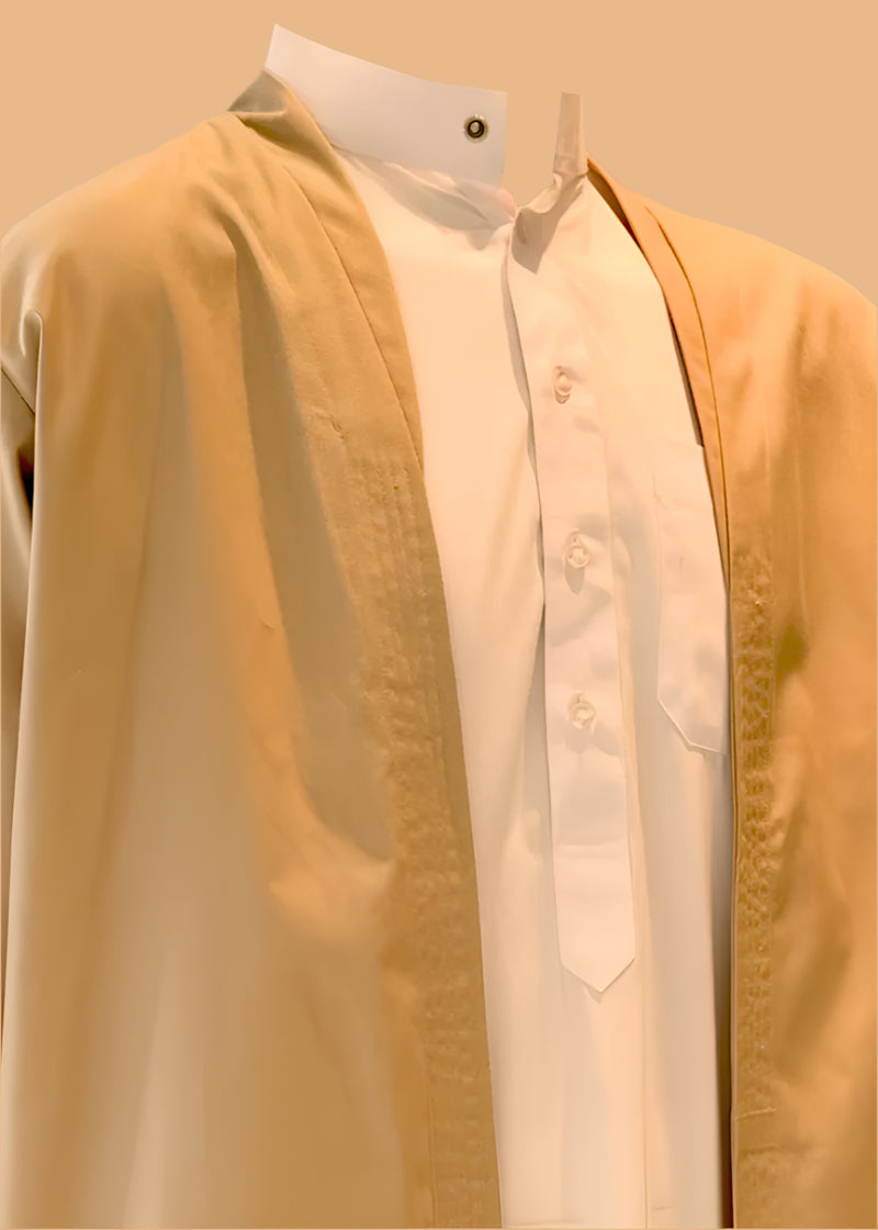 Yemeni Thowb Long Jacket- Cream/Beige
