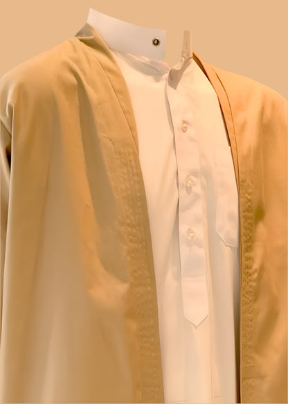 Yemeni Thowb Long Jacket- Cream/Beige