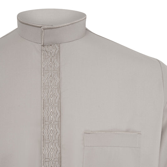 Collar Jubbah- Light Grey